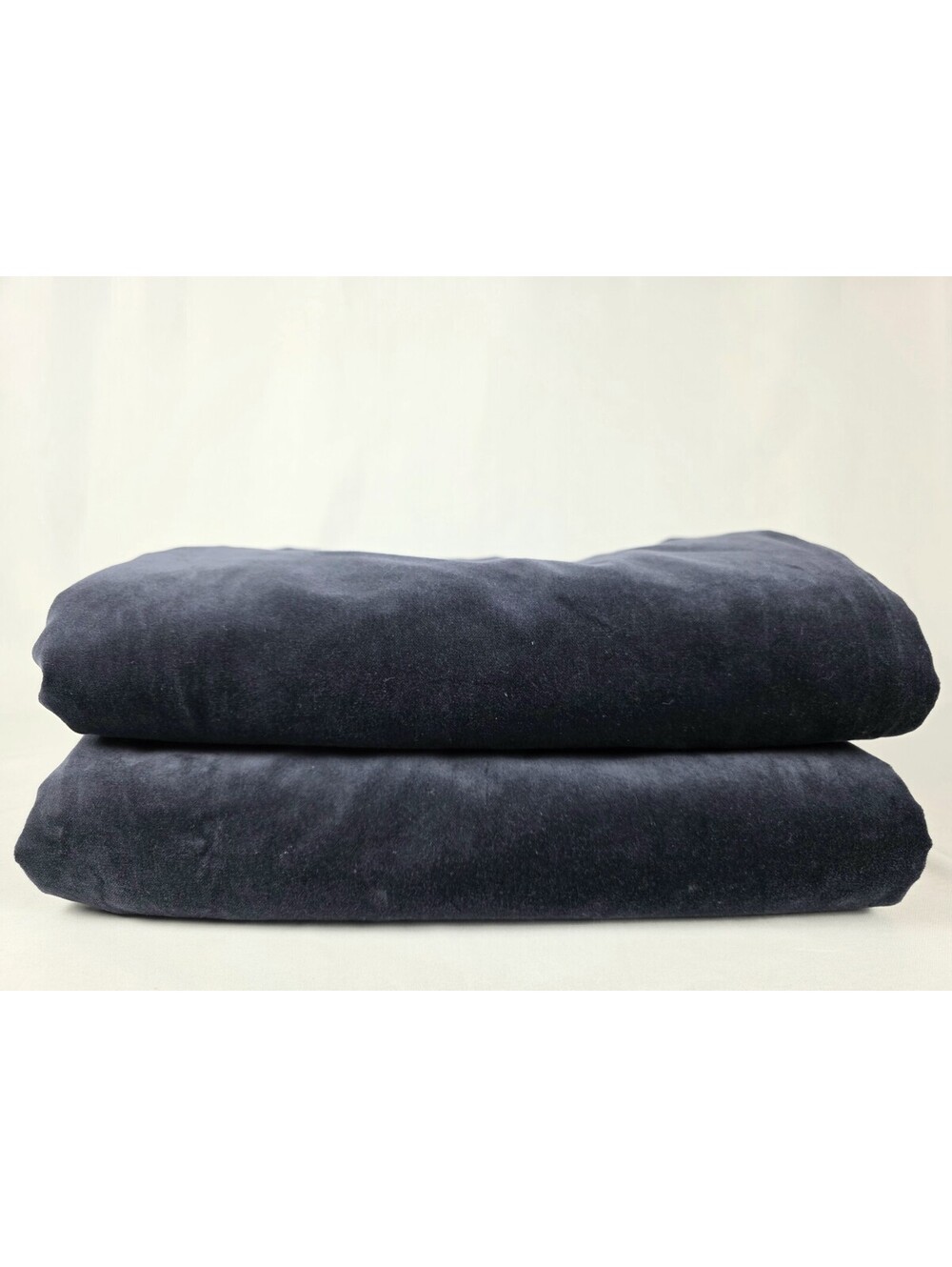 IKEA Sanela Navy Blue Velvet Curtain Panels Set of 2, Darkening 55” x 98